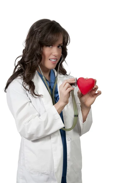Krásná žena kardiolog — Stock fotografie