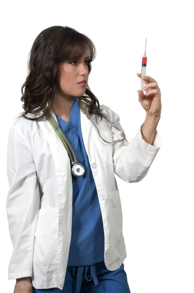 Female Doctor with Syringe — Stock Photo, Image