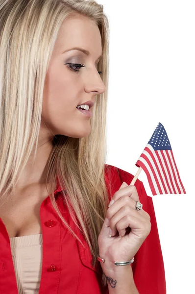 Mujer con bandera —  Fotos de Stock