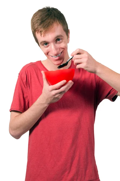 Man Eating — Stock Photo, Image