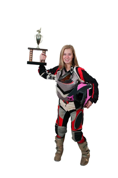 Motocross chica de la motocicleta —  Fotos de Stock