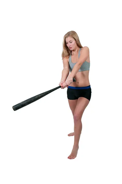 Giocatore di baseball donna — Foto Stock