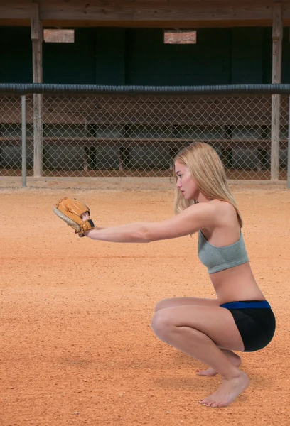 Woman Baseball Player — Stock Photo, Image