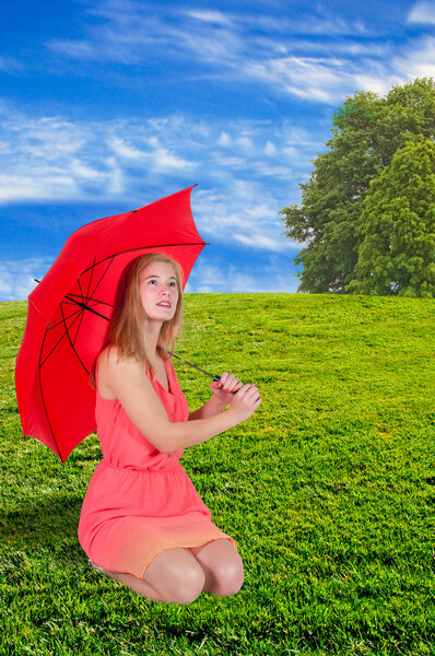 Woman Holding Umbrella