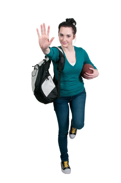 Woman Playing Football — Stock Photo, Image