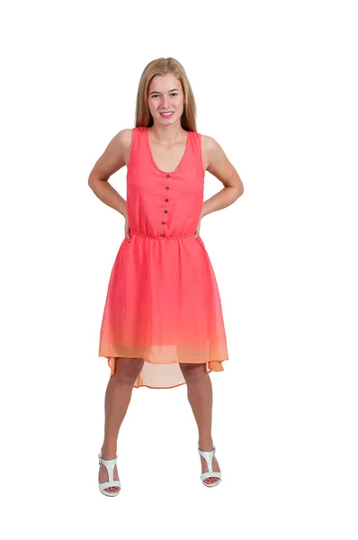 Mooie vrouw in een jurk — Stockfoto