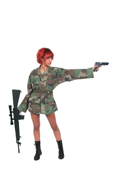 Женщина-солдат — стоковое фото