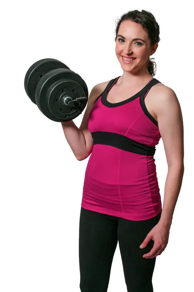 Woman Working with Weights — Stock Photo, Image