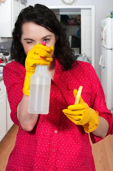 Woman Cleaning House — Stock Photo, Image