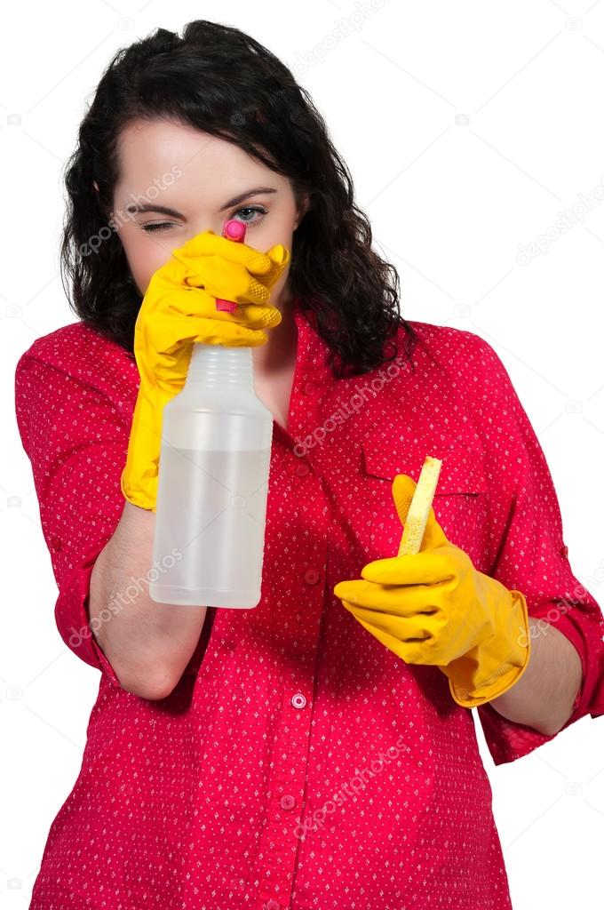 Woman Cleaning House