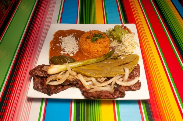 Mexikói Étel Ismert Legjobban Carne Asada — Stock Fotó