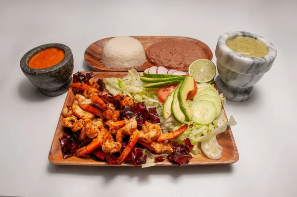 Delicioso Plato Mexicano Conocido Como Camarones Adobados —  Fotos de Stock