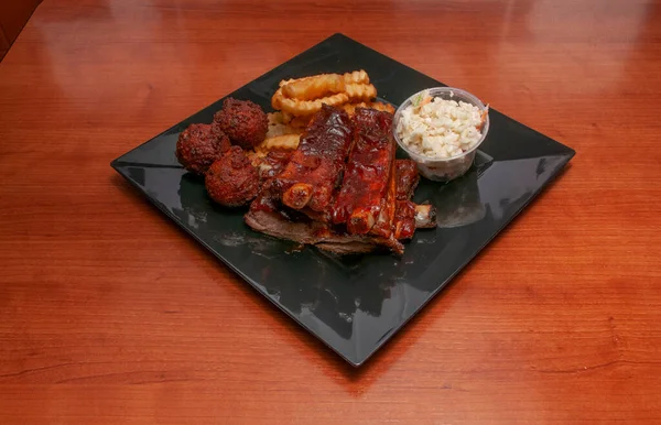 Heerlijke Amerikaanse Keuken Bekend Als Barbecue Ribbetjes — Stockfoto