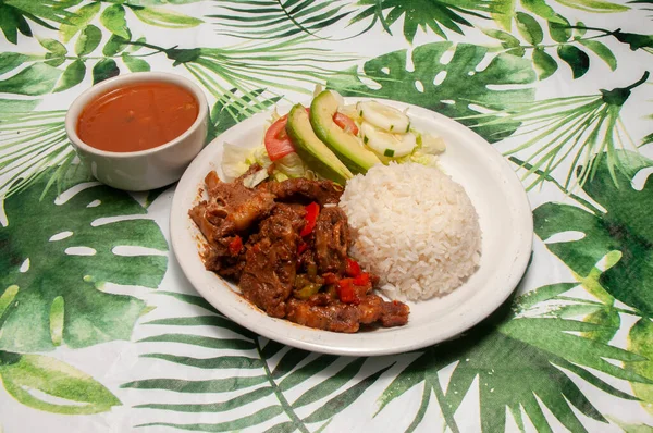Deliciosa Autêntica Cozinha Caribenha Conhecida Como Caldo Rabo Boi — Fotografia de Stock