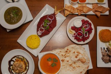 Popüler Hint mutfağının lezzetli çeşitleri. 