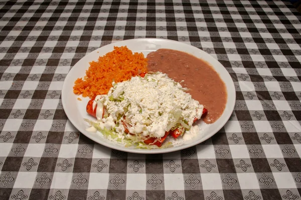 Plat Cuisine Mexicaine Traditionnelle Authentique Connu Sous Nom Enchiladas — Photo