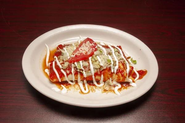 Autêntica Tex Mex Cozinha Comida Conhecida Como Buritto — Fotografia de Stock