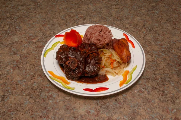 Deliciosa Autêntica Cozinha Caribenha Conhecida Como Oxtails — Fotografia de Stock