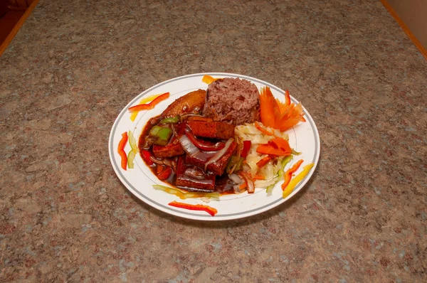 Authentic Tradition Jamaican Cuisine Known Jerk Tofu — Stock Photo, Image