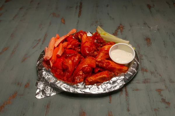 Authentic American cuisine food best known as buffalo hot wings