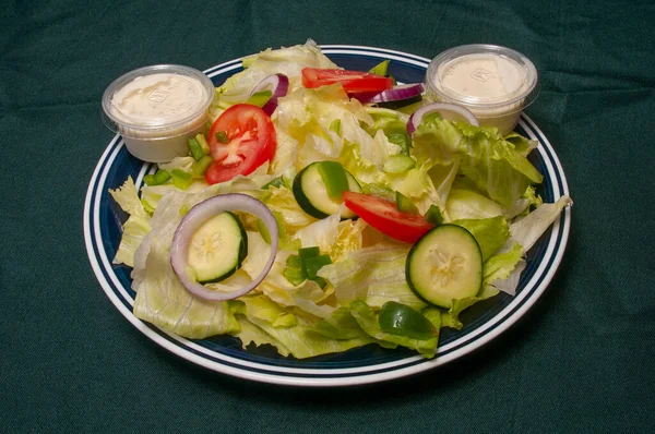 Heerlijke Zeer Kleurrijke Tossed Groene Tuin Huis Salade — Stockfoto