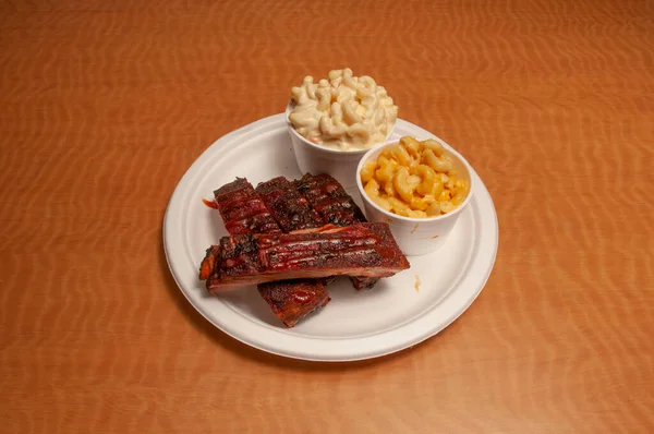 Heerlijke Amerikaanse Keuken Bekend Als Barbecue Ribbetjes — Stockfoto