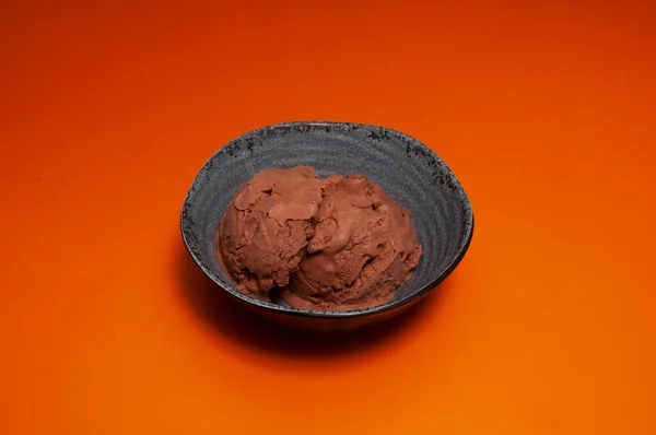 Delicioso Sorvete Chocolate Dia Quente — Fotografia de Stock