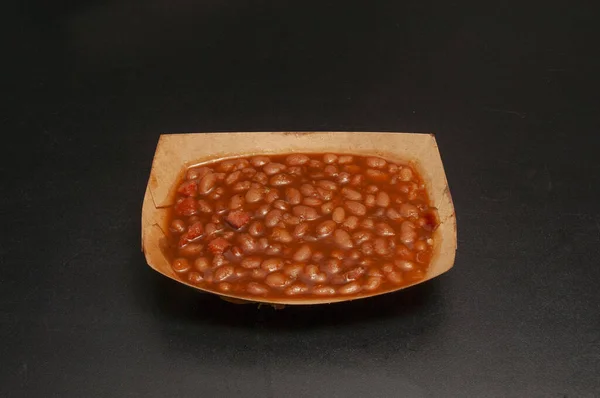 Authentische Amerikanische Küche Bekannt Als Baked Beans — Stockfoto