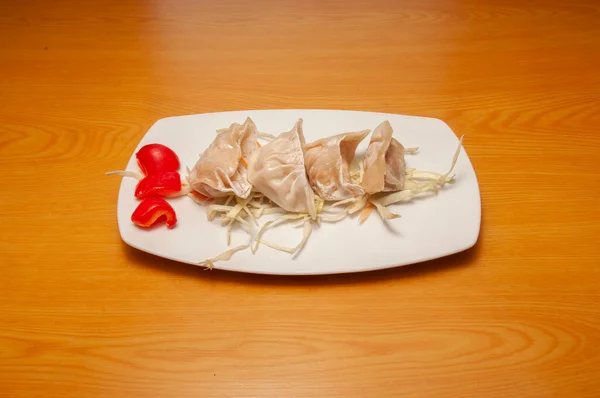 好吃的中国菜知道有猪肉锅贴 — 图库照片
