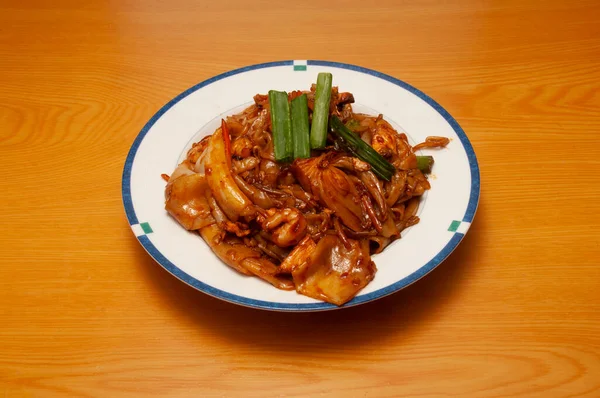 Delicioso Plato Chino Conocido Como Diversión Chow Camarones — Foto de Stock