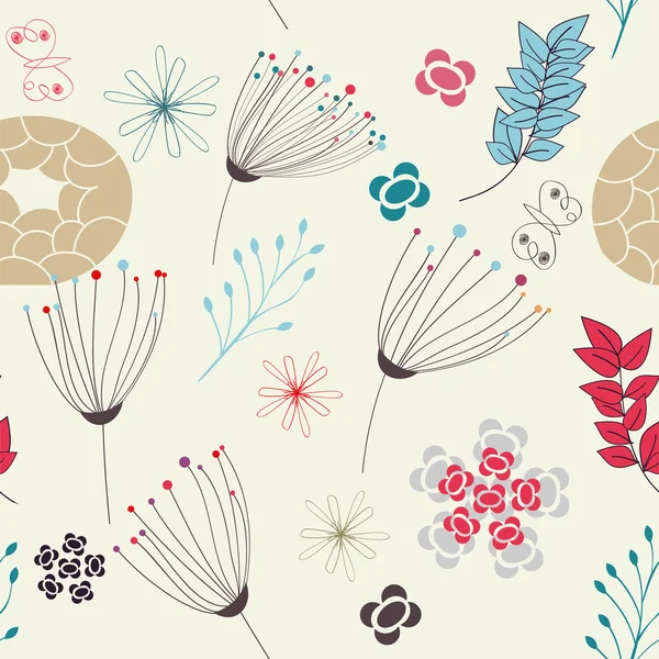 Fondo de pantalla sin costuras con flores — Vector de stock