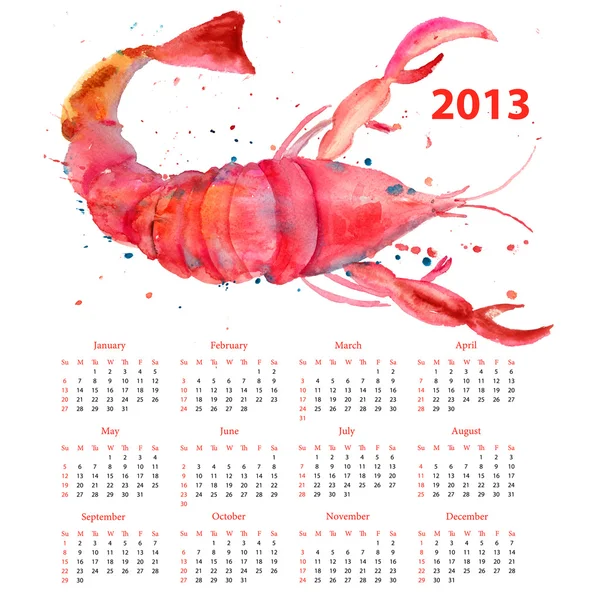 Ilustração aquarela de lagosta — Fotografia de Stock