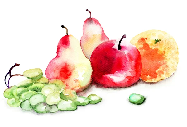 Ilustração aquarela de frutas — Fotografia de Stock