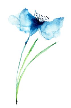 Blue Colored Cornflowers clipart