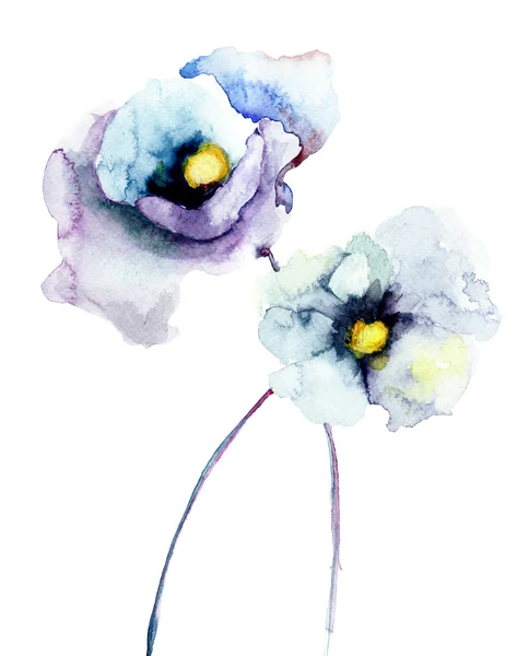Flores estilizadas de amapola —  Fotos de Stock