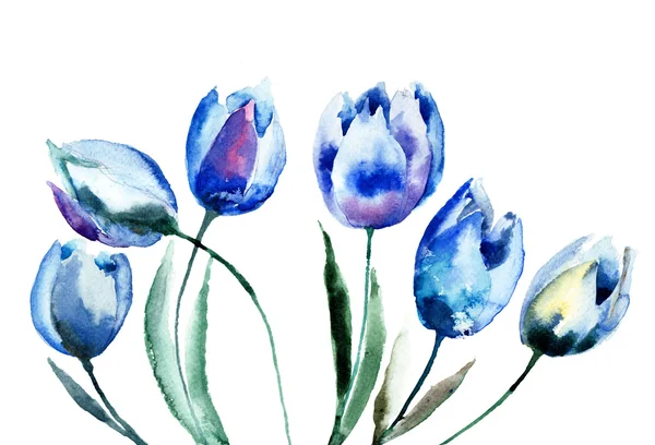 Illustration aquarelle fleurs printemps — Photo