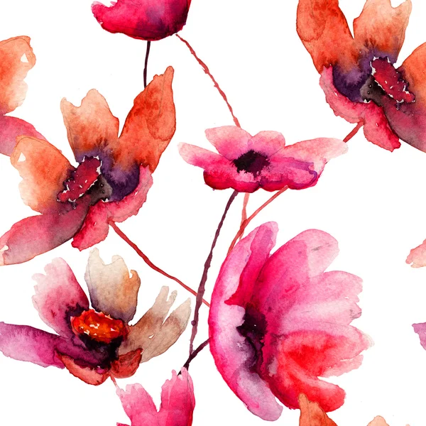 Aquarell-Illustration mit schönen Blumen — Stockfoto