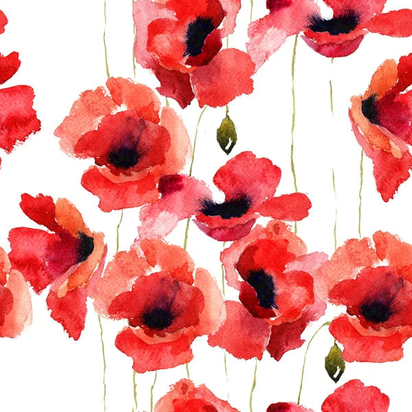 Ilustración de flores estilizadas de amapola —  Fotos de Stock