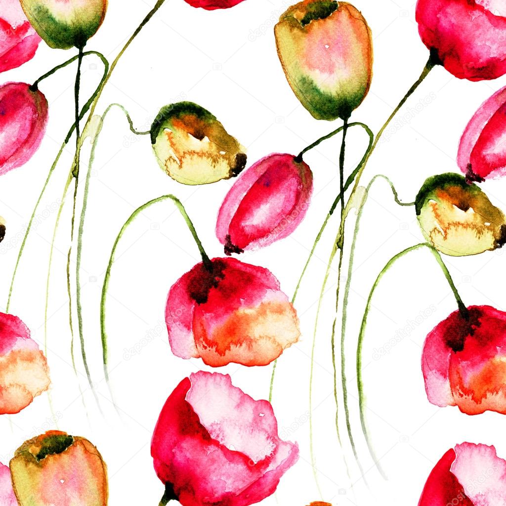 无缝壁纸郁金香花 图库照片 C Jershova 无缝壁纸郁金香花 图库照片 C Jershova