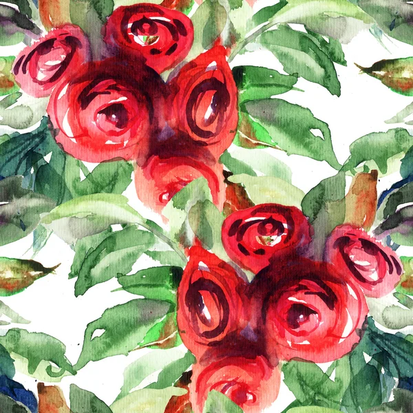 Mooie rozen bloemen, aquarel schilderij — Stockfoto