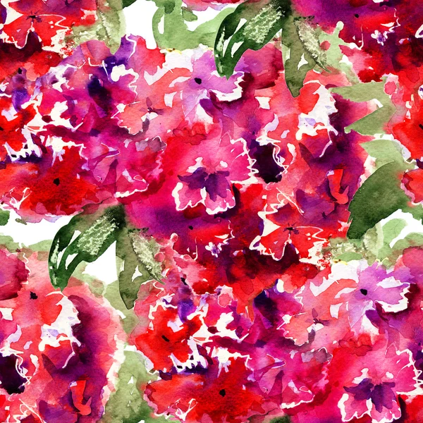 Papier peint sans couture avec de belles fleurs rouges Hydrangea — Photo