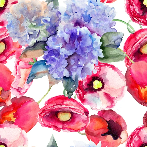 美しい夏の花とのシームレスな壁紙 — ストック写真