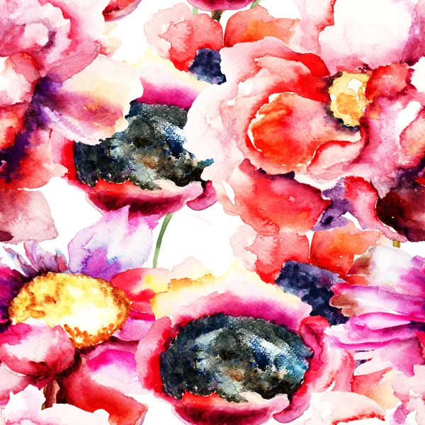 Färgglada vallmo blommor — Stockfoto