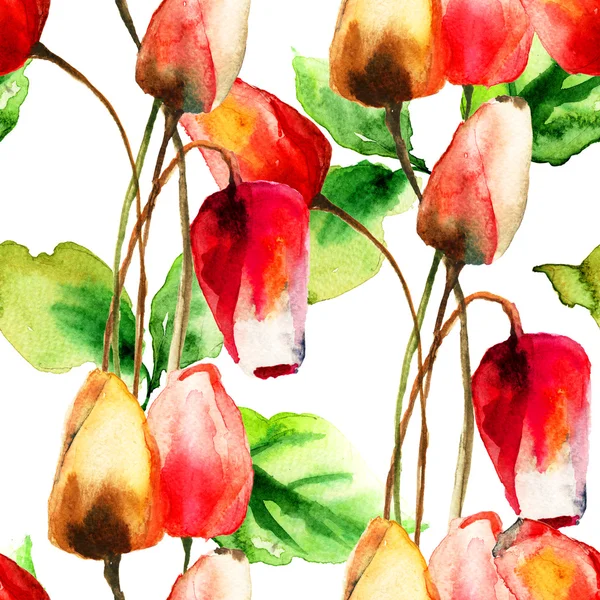 Seamless pattern with Tulips flowers — Stock Photo, Image