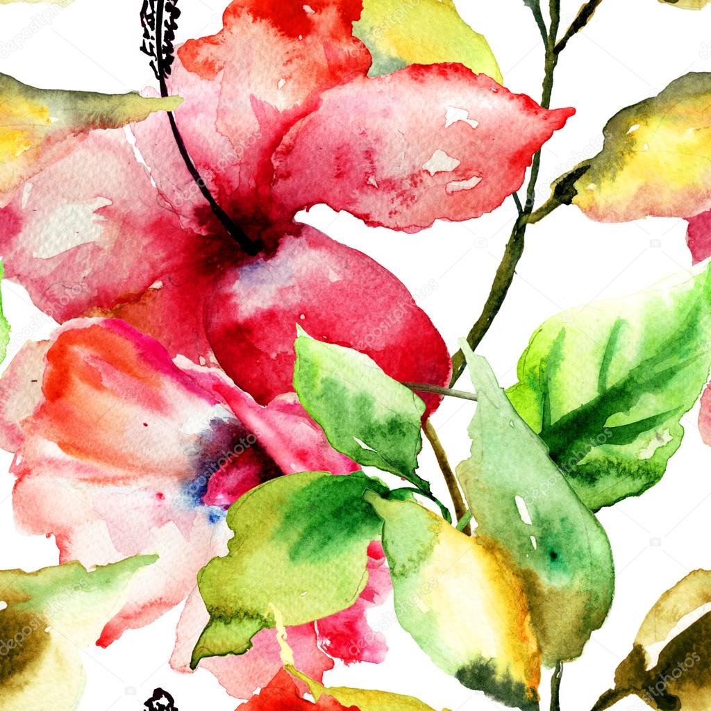 Seamess pattern with Beautiful Lily flower Stock Photo by ©Jershova ...