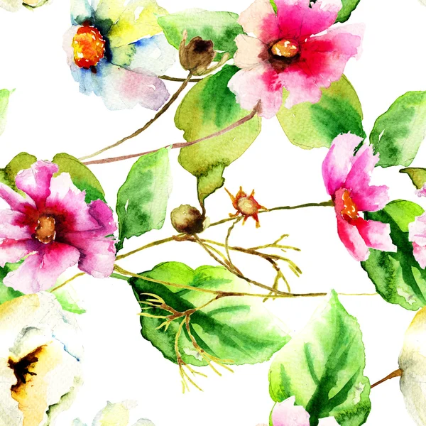 Illustrazione acquerello originale con fiori — Foto Stock