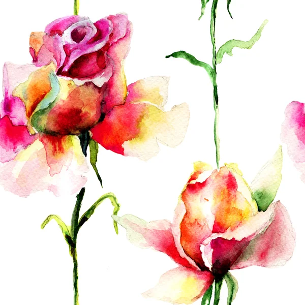 Бесшовный узор с цветами роз — стоковое фото