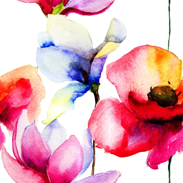 Illustrazione stilizzata dei fiori — Foto Stock