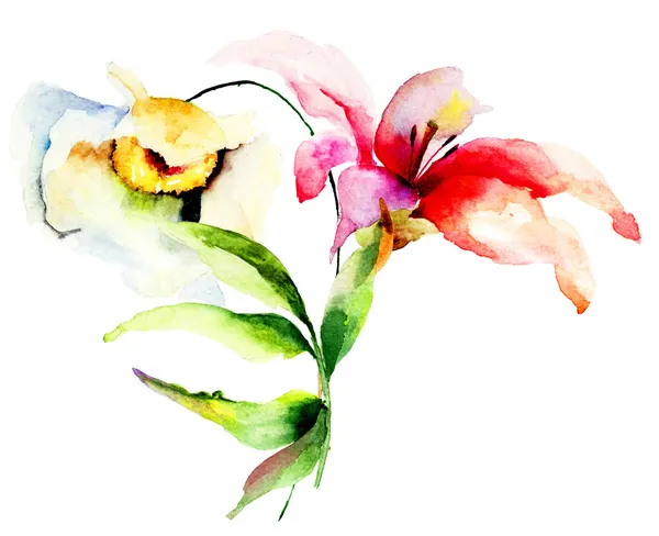 Stilisierte Sommerblumen — Stockfoto