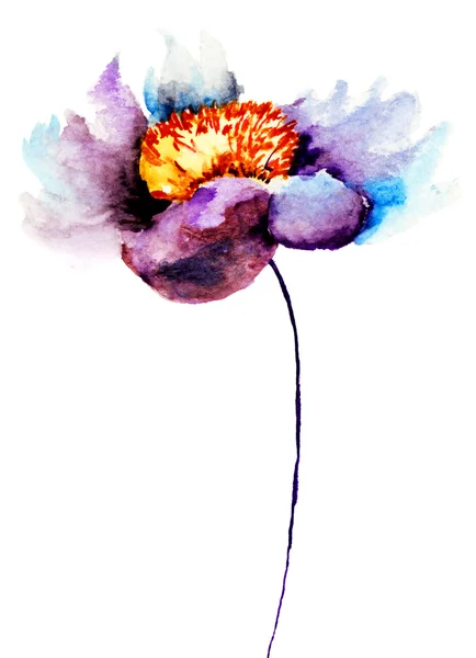 Dekoratif mavi çiçek — Stok fotoğraf